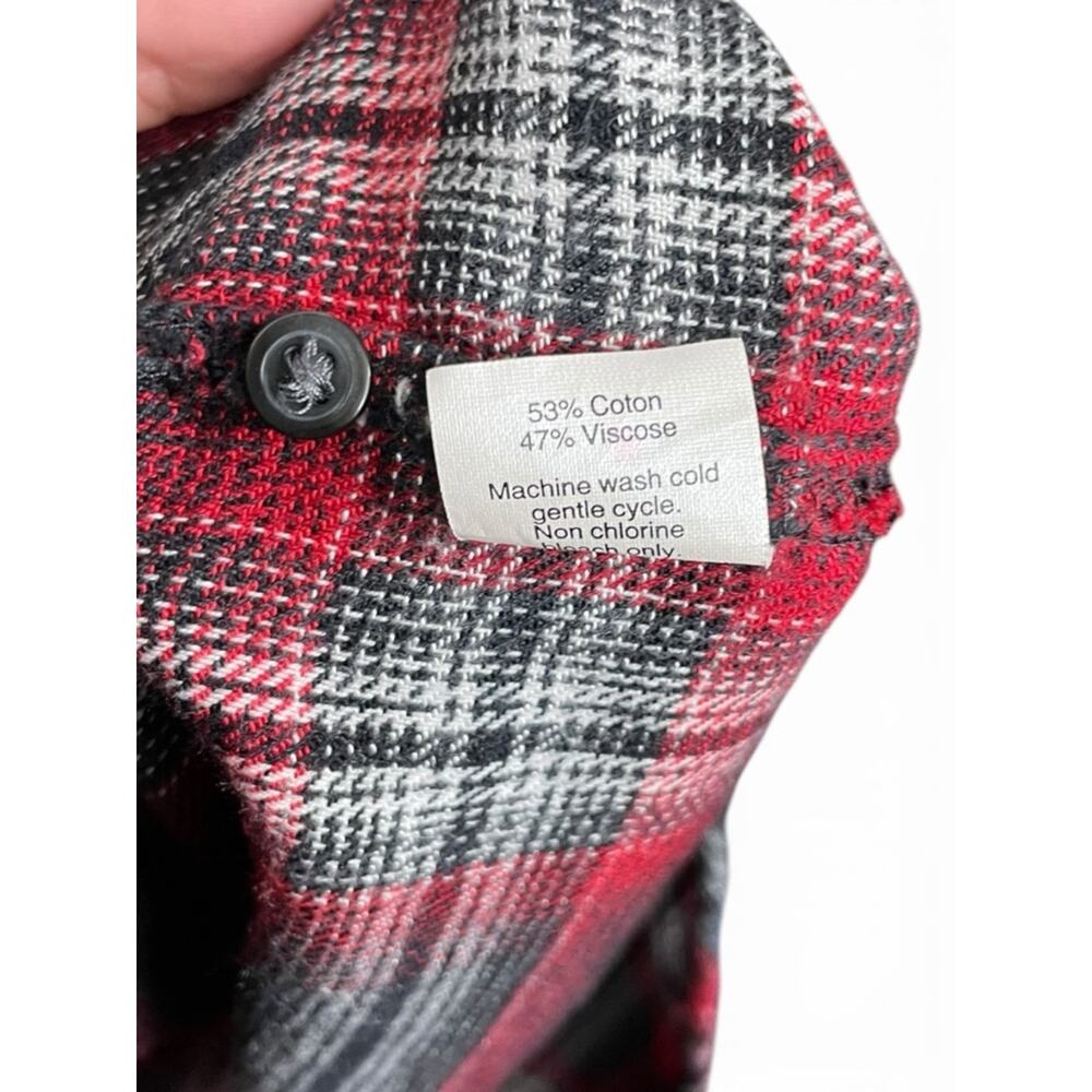 Madewell Red and Black Plaid Button-Up Shirt dress with pockets size XS - Picture 5 of 6
